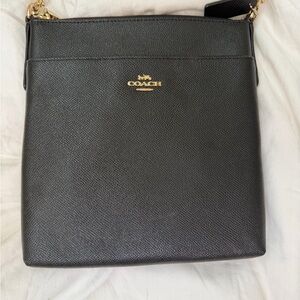 Coach Black Messenger Bag with Gold Details